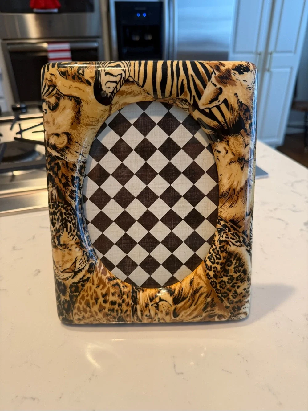 Safari Animal Print Picture Frame Zebra Leopard Tiger Giraffe Oval